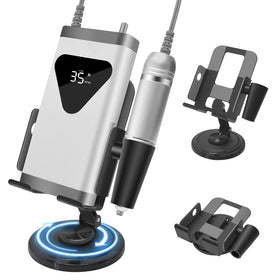 Diesisa Nail Drill Holder with 360-degree rotation base for smooth adjustments.
