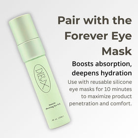 Dieux Auracle Eye Gel on a tidy vanity routine setup