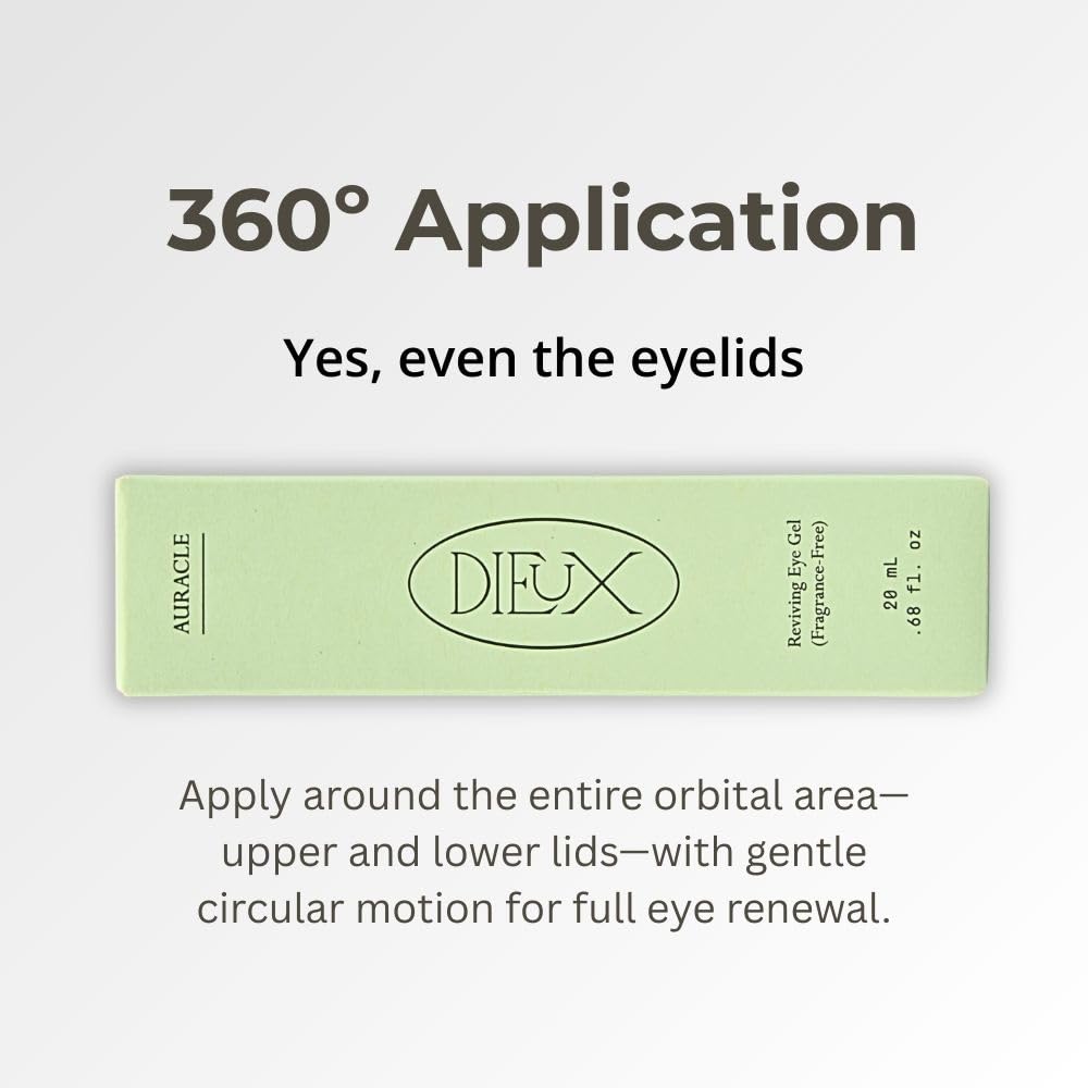 Under-eye area being treated with lightweight gel