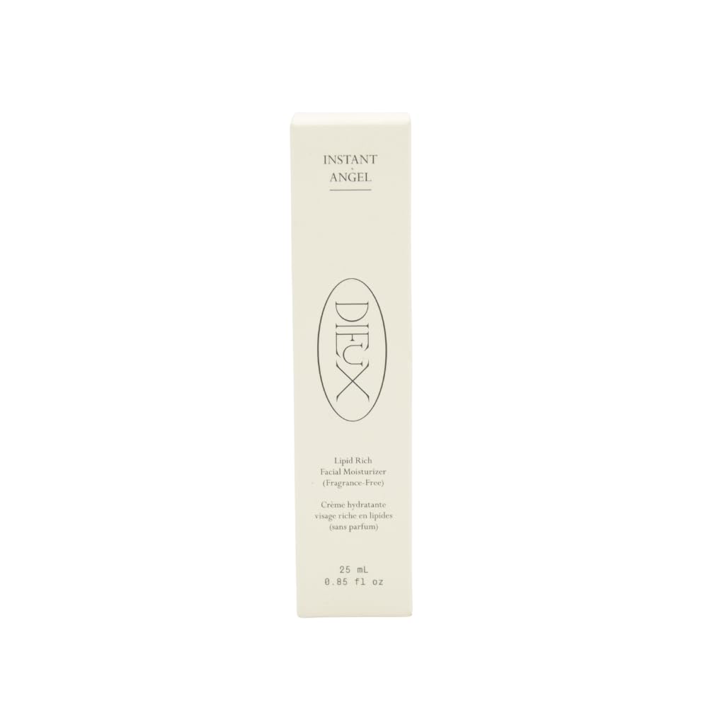 Dieux Mini Instant Angel moisturizer bottle promoting lipid-rich hydration and barrier support.