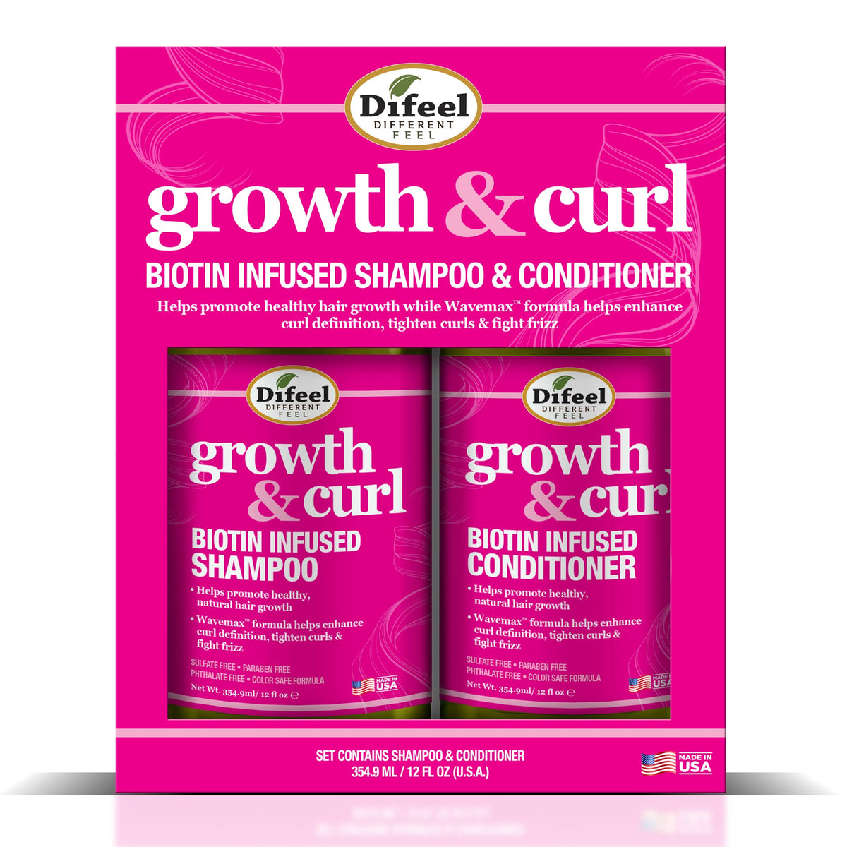 Difeel Growth & Curl Conditioner bottle for smoother, thicker curls