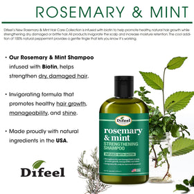 Difeel Rosemary Mint Conditioner bottle with biotin for hair care