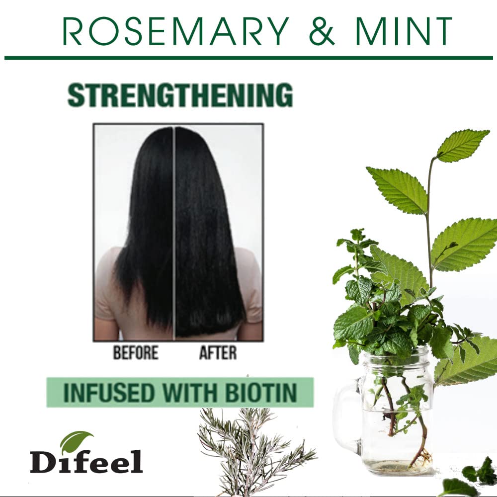 Difeel Rosemary Mint Shampoo label detail showing sulfate-free claim