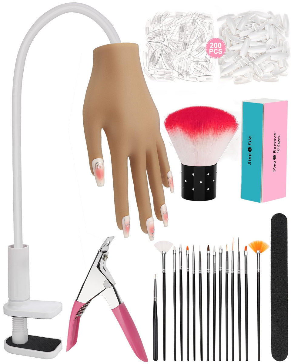 Difenni Practice Hand front view for realistic nail art training