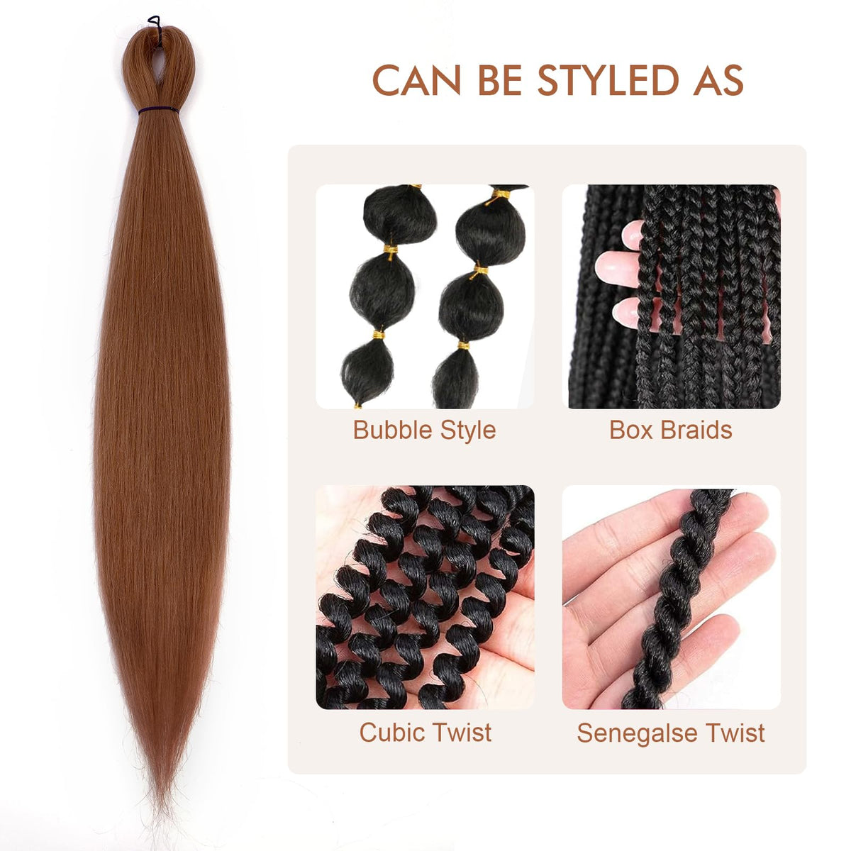 DIFUNEE skin-friendly braiding hair minimizes itch and tangling for long wear.