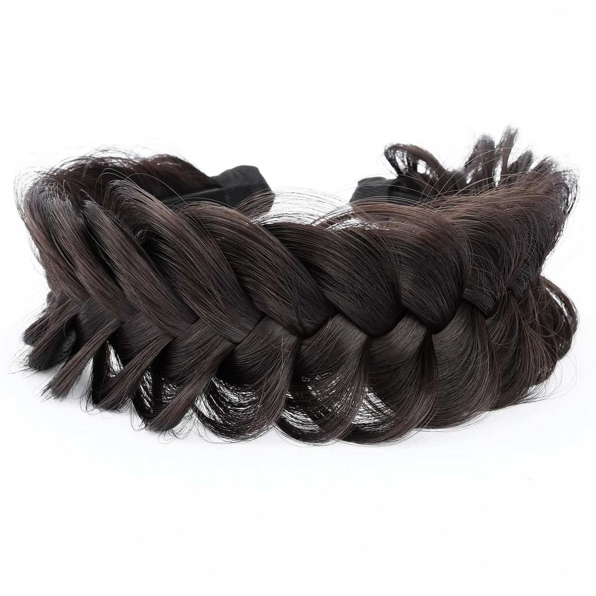 DIGUAN Chunky fishtail braids headband worn for casual, versatile styling.