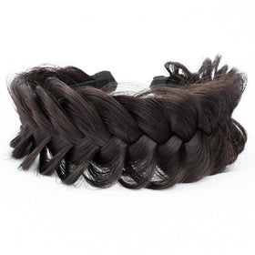 DIGUAN Chunky fishtail braids headband worn for casual, versatile styling.