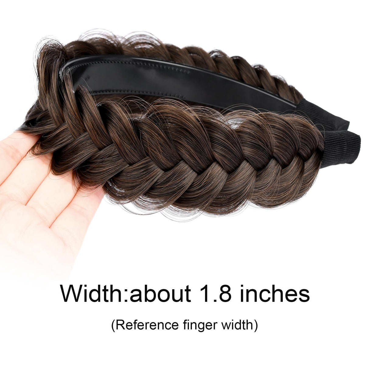 DIGUAN copper brown hair accessory with chunky braided style for versatile looks