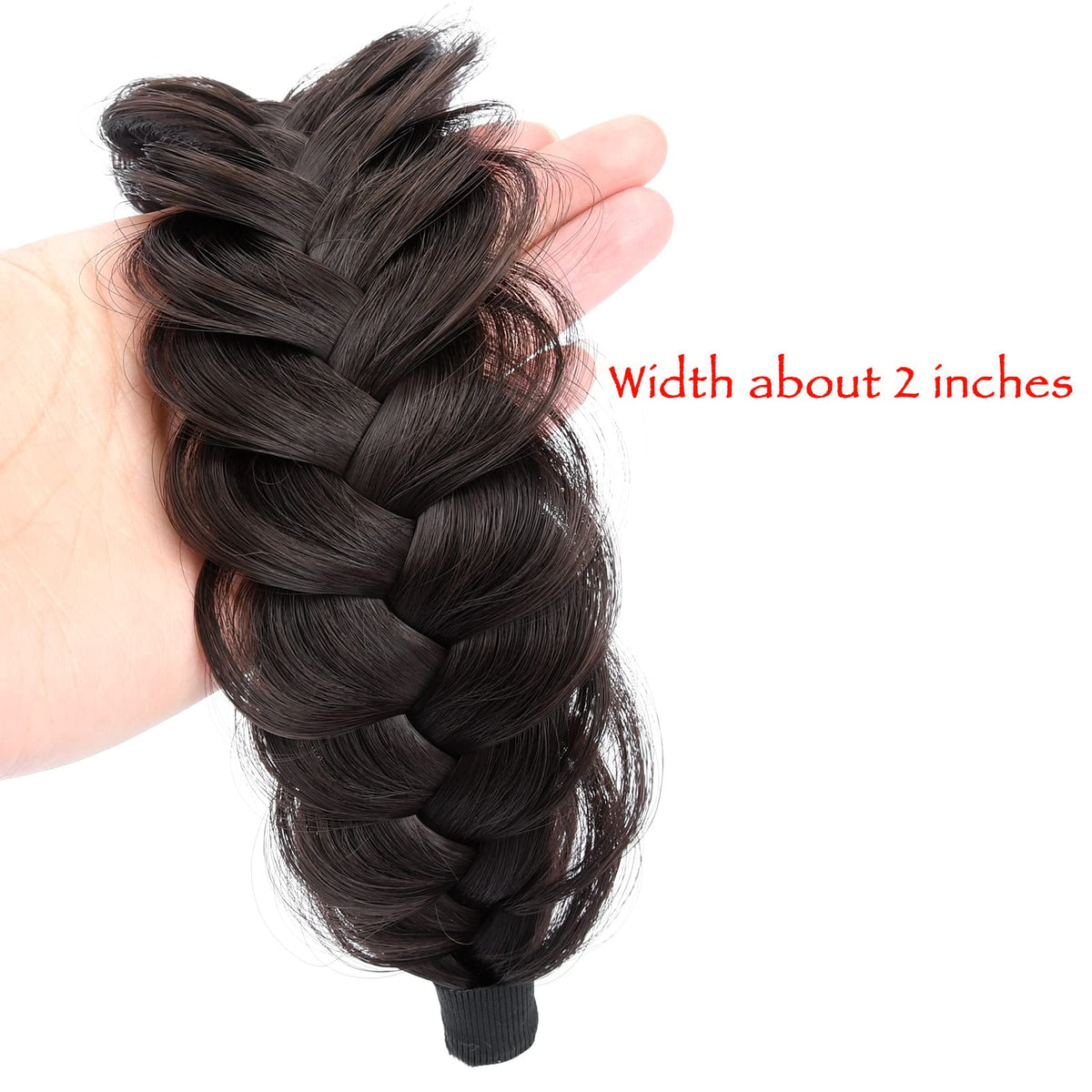 DIGUAN Dark chocolate synthetic hair close-up showing natural color match.