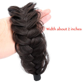 DIGUAN Dark chocolate synthetic hair close-up showing natural color match.