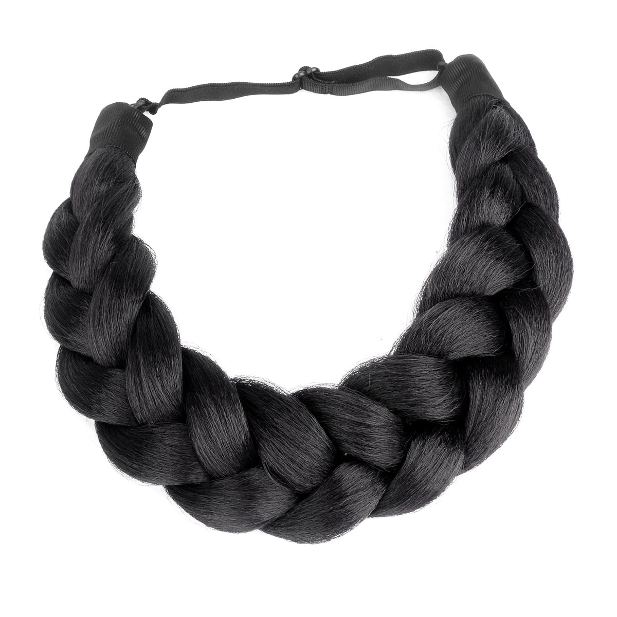 DIGUAN synthetic hair braided headband in natural black for easy daily styling.