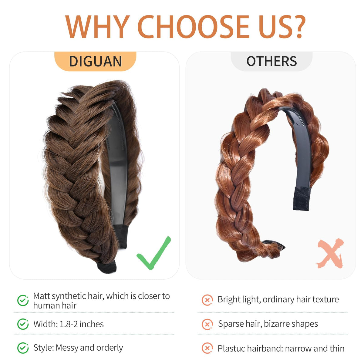 DIGUAN wide headband teeth detail for easy updos