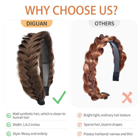 DIGUAN wide headband teeth detail for easy updos