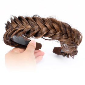 DIGUAN headband elastic detail in Chocolate Toast for flexible fit