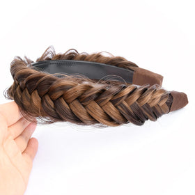 DIGUAN headband flat lay in Chocolate Toast showing color and shape
