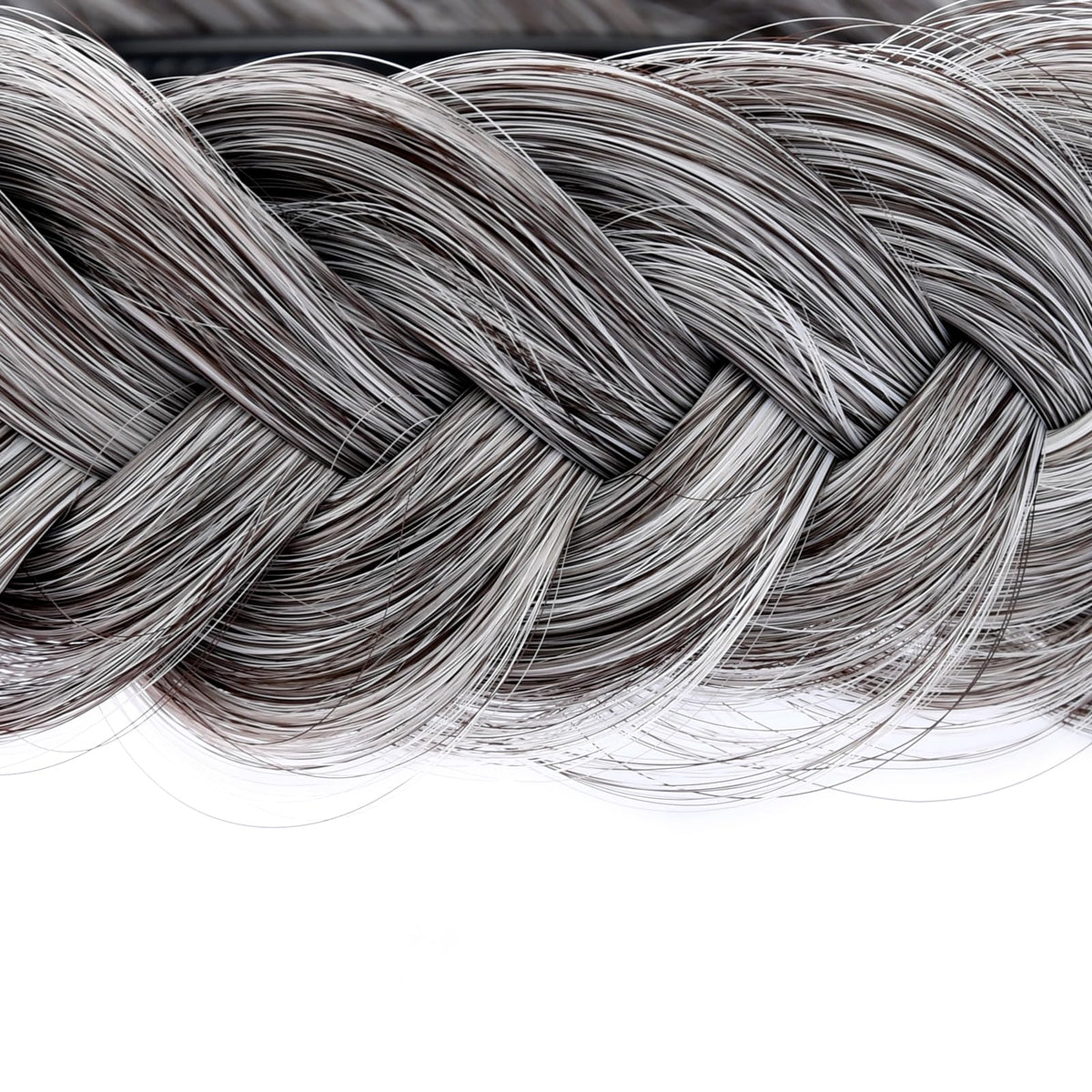 DIGUAN chunky fishtail braided headband in salt pepper shade for comfortable daily wear.