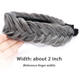 DIGUAN textured headband with teeth braids in salt pepper for secure, versatile styling.