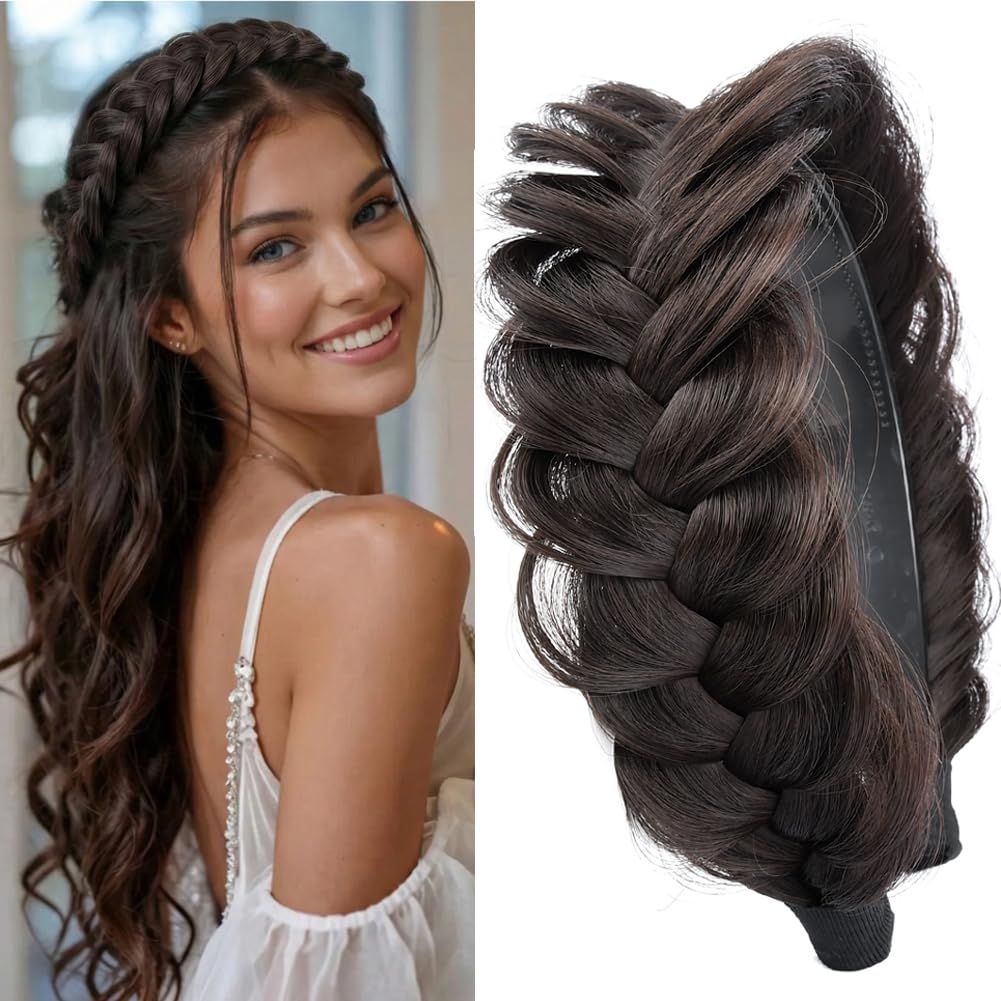 DIGUAN wide messy braided headband with teeth detail for secure daily wear.