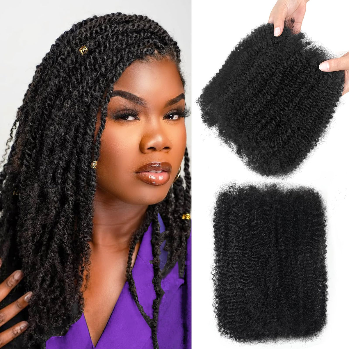 Dilekay Afro Kinkys bulk hair 18-inch bundle ready for twists