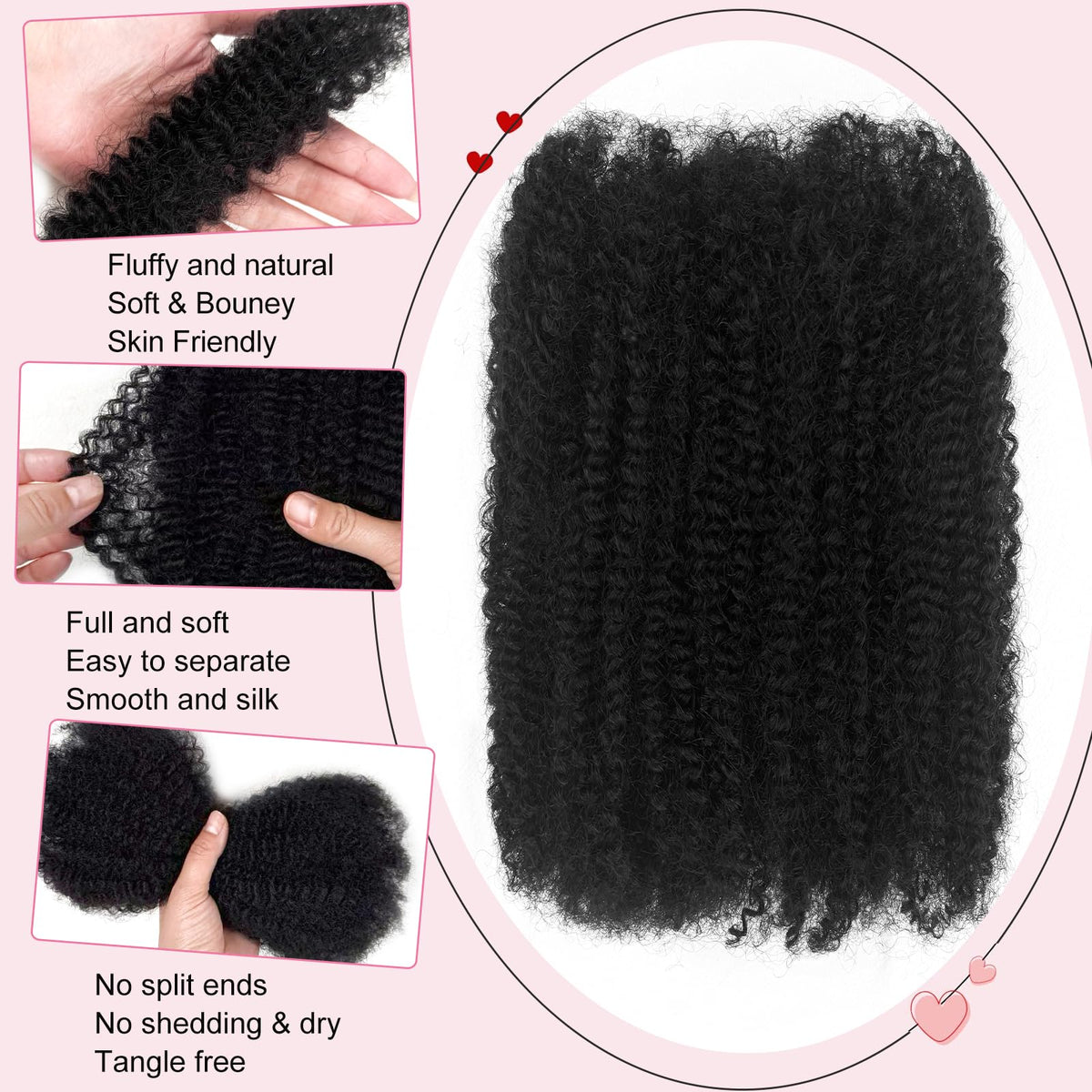 Close-up of Dilekay bulk hair showing bleach and dye readiness