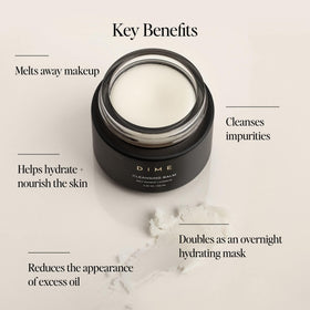 DIME Beauty Cleansing Balm melts makeup on skin for a clean base