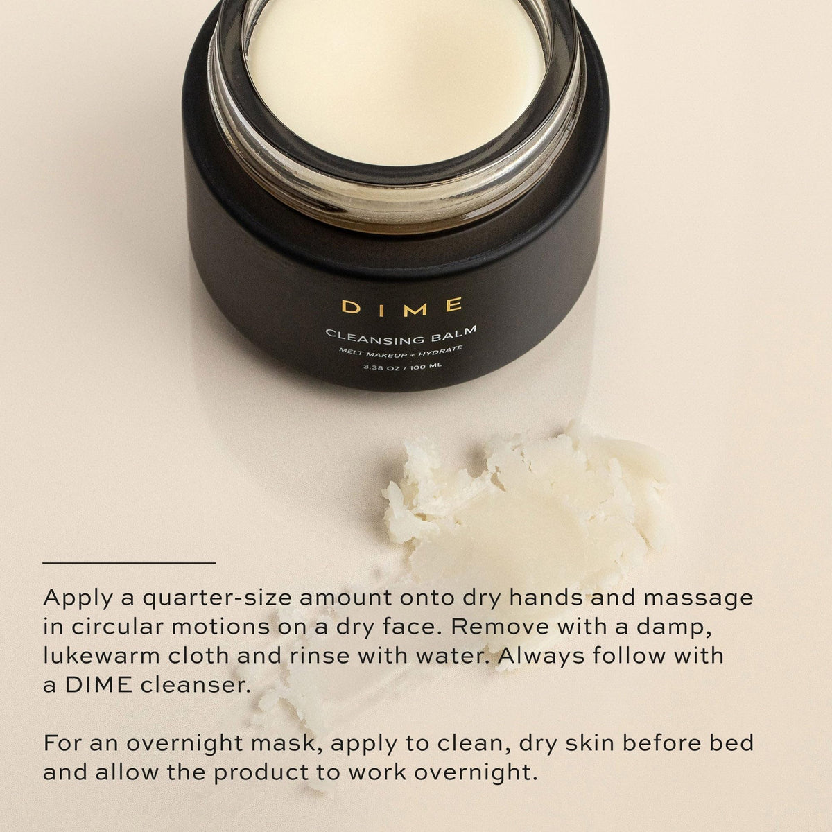DIME Beauty Cleansing Balm with squalane and shea for hydration