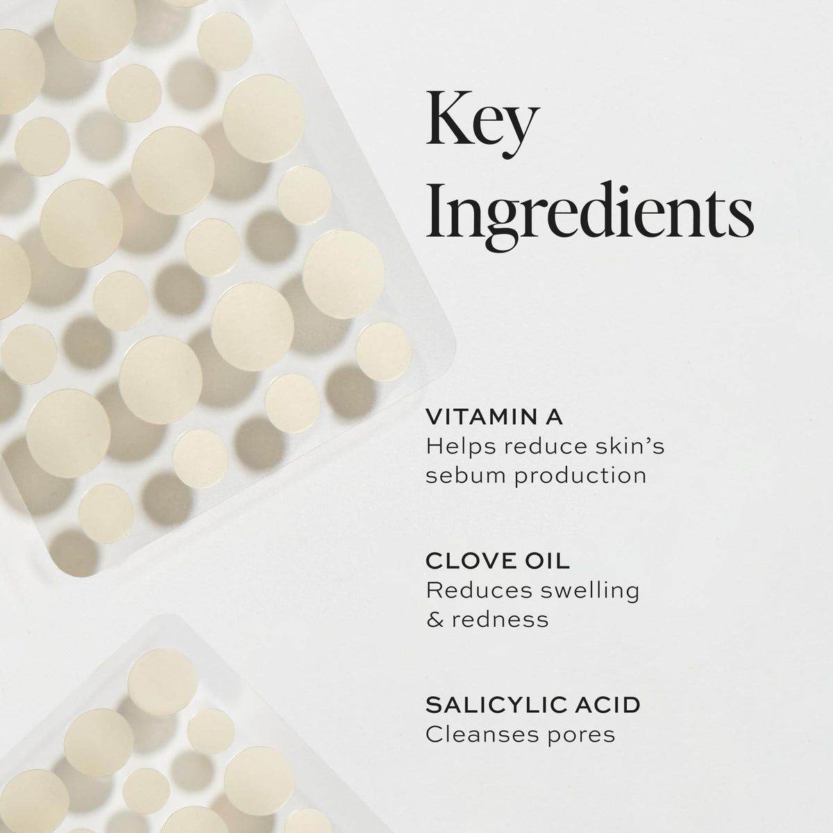 Illustration of salicylic acid and vitamin A ingredients concept