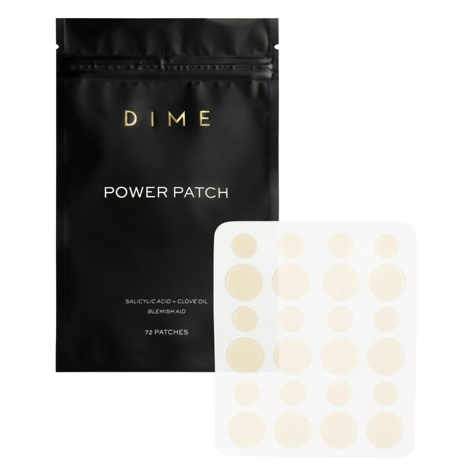 DIME Beauty Power Patch on blemish for discreet overnight blemish care