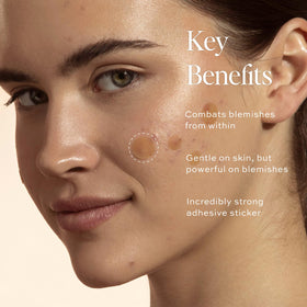 Patch applying on skin demonstrates gentle adhesion for sensitive skin