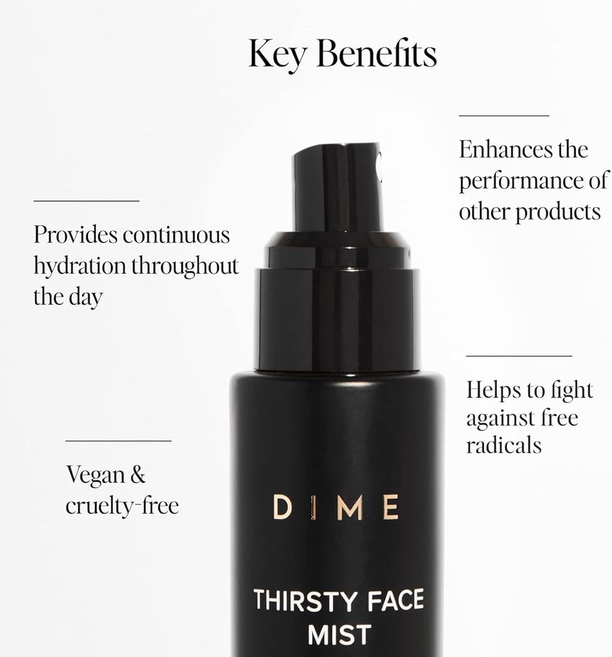 DIME Thirsty Face Mist sea moss infusion close-up shows nourishing oils