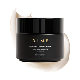 DIME Dewy Recovery Mask packaging close-up showing overnight hydration potential.