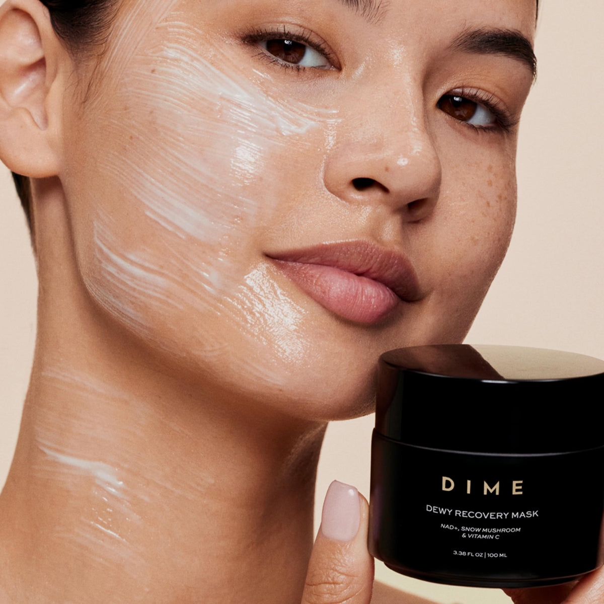 DIME Dewy Recovery Mask vitamin C glow-boost and brightening properties.