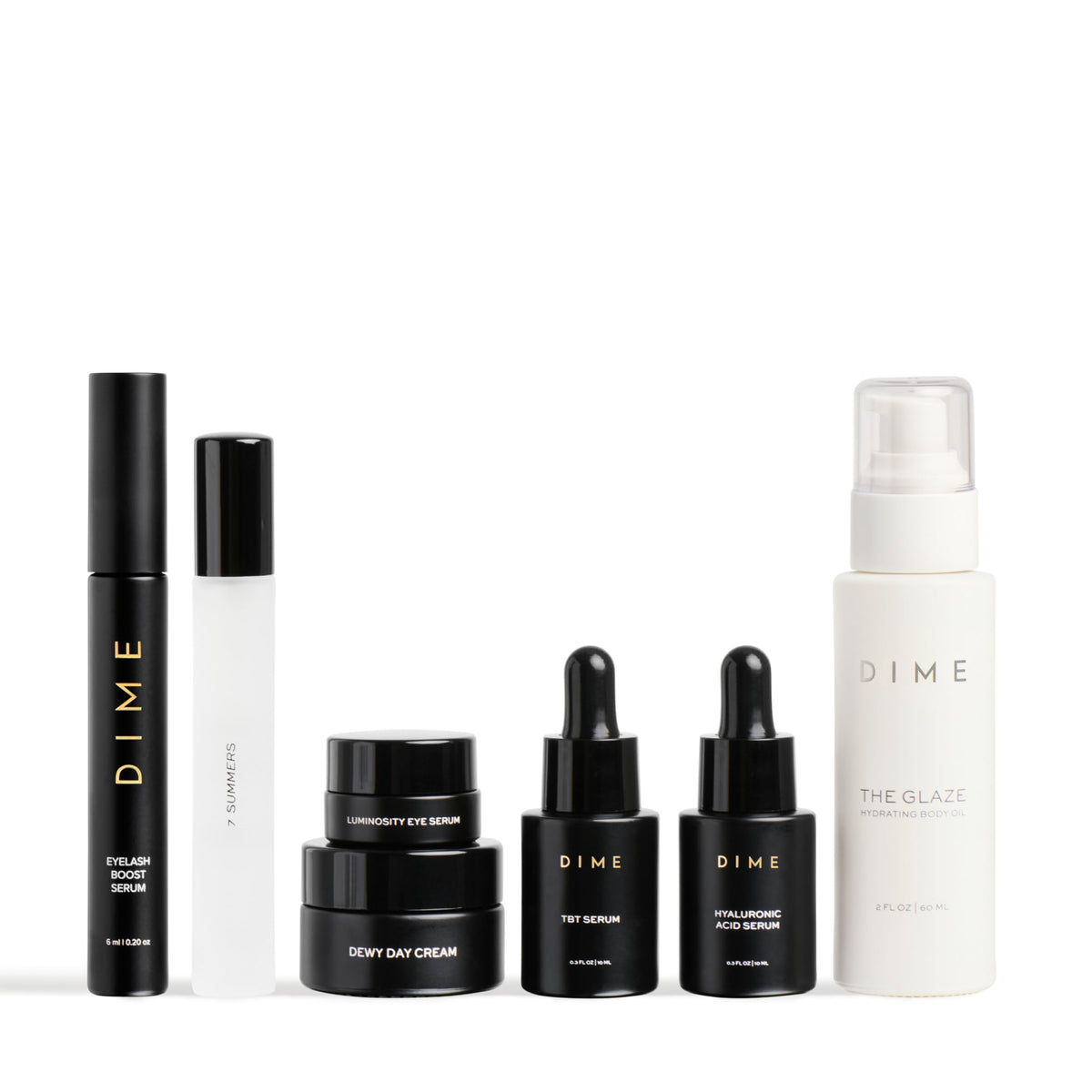DIME Icons Collection travel set with a compact bottle for the signature fragrance