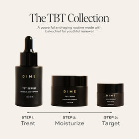 DIME TBT Eye Cream in a daily skincare routine setting