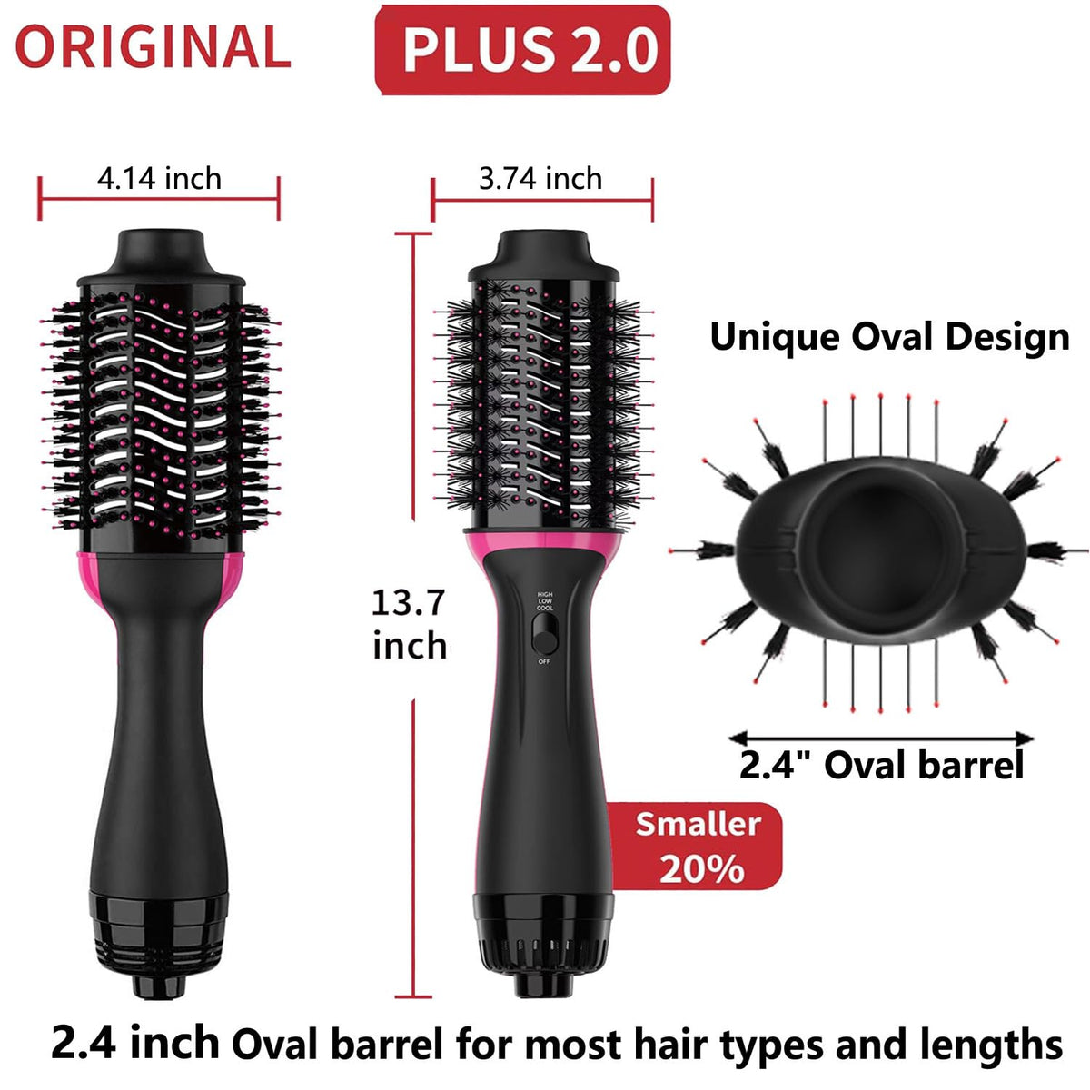 Dimecano Dual Voltage brush ceramic titanium barrel for even heat