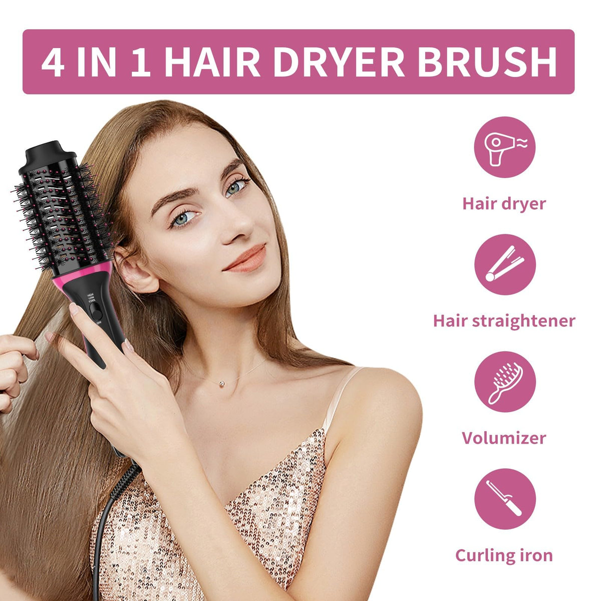 Dimecano Dual Voltage brush with ionic technology for frizz reduction