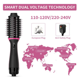 Dimecano Dual Voltage brush oval barrel close-up for smooth volumizing styling