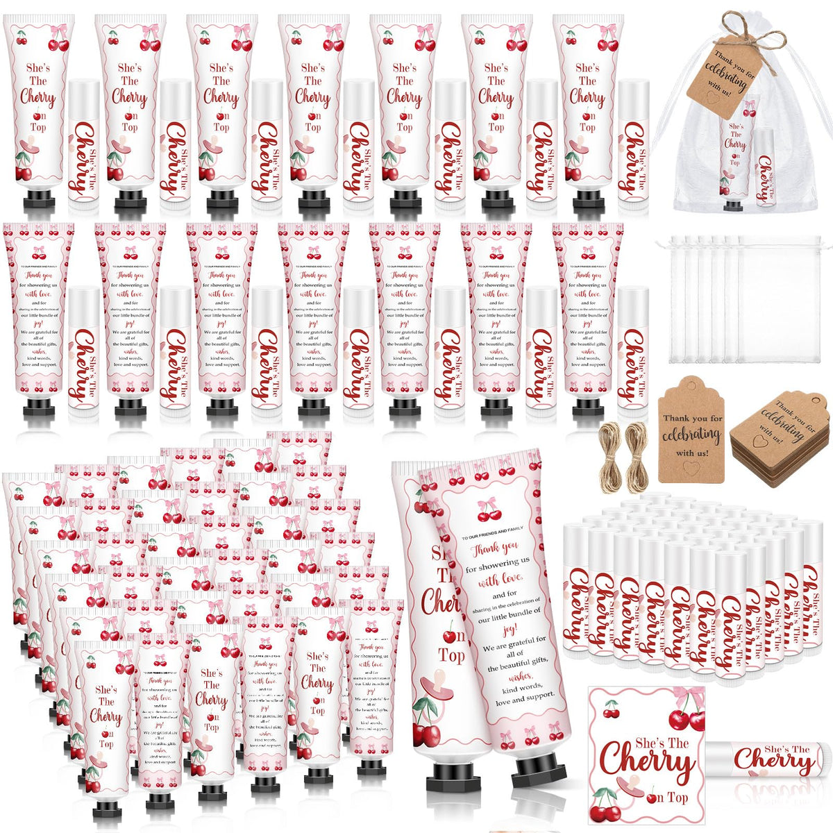 Dimsile cherry design gift set for baby showers with elegant packaging and gifting appeal
