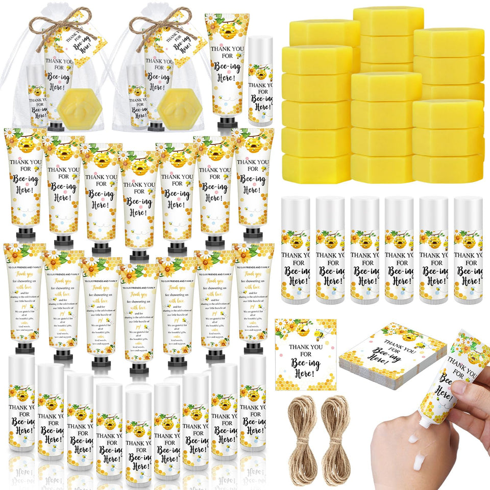 Dimsile bee-themed hand cream for baby shower guests and celebrations.