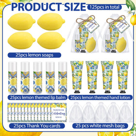 Dimsile Capri lemon-themed tags adding a polished finish to favors.