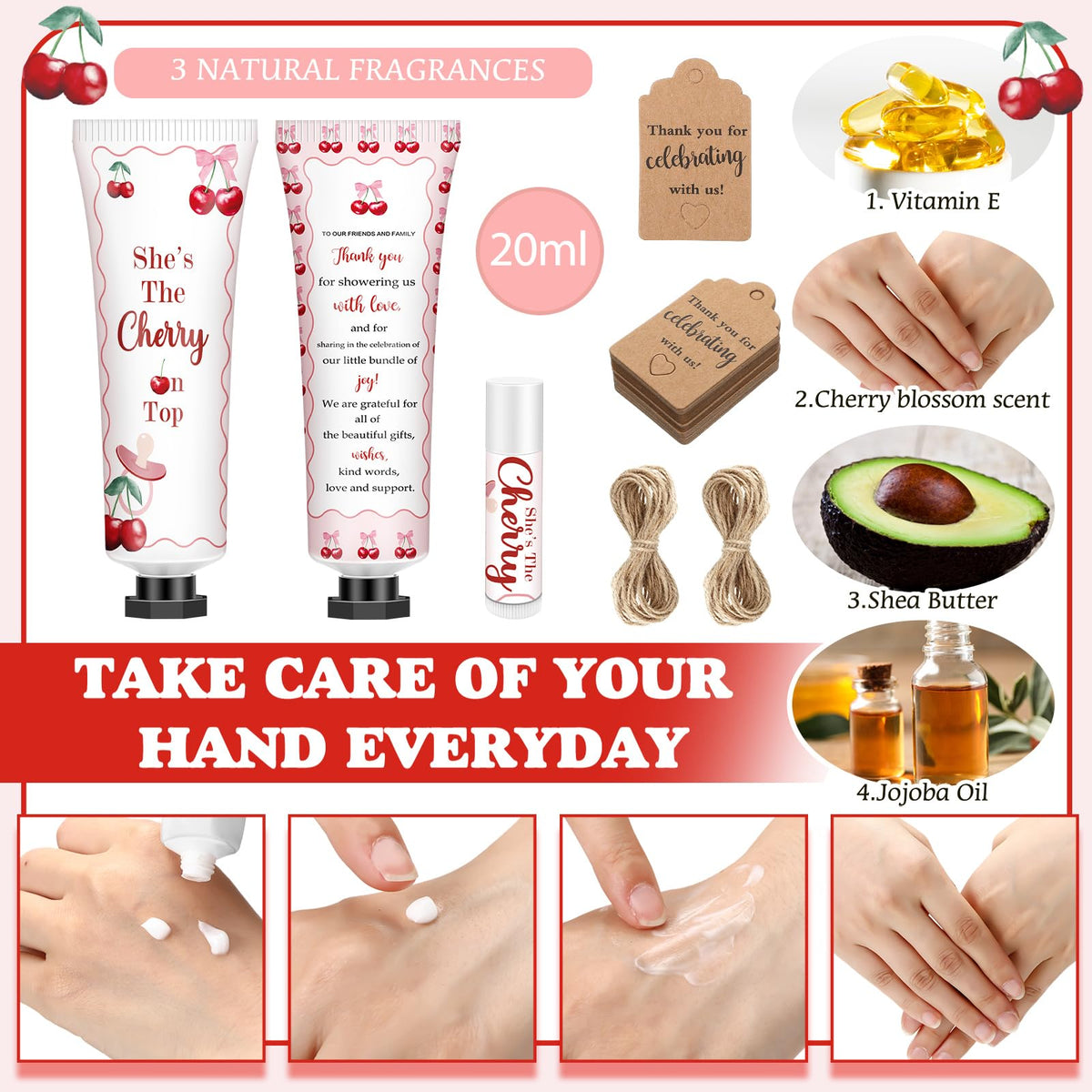 Dimsile cherry blossom hand cream with refreshing aroma and non-greasy feel