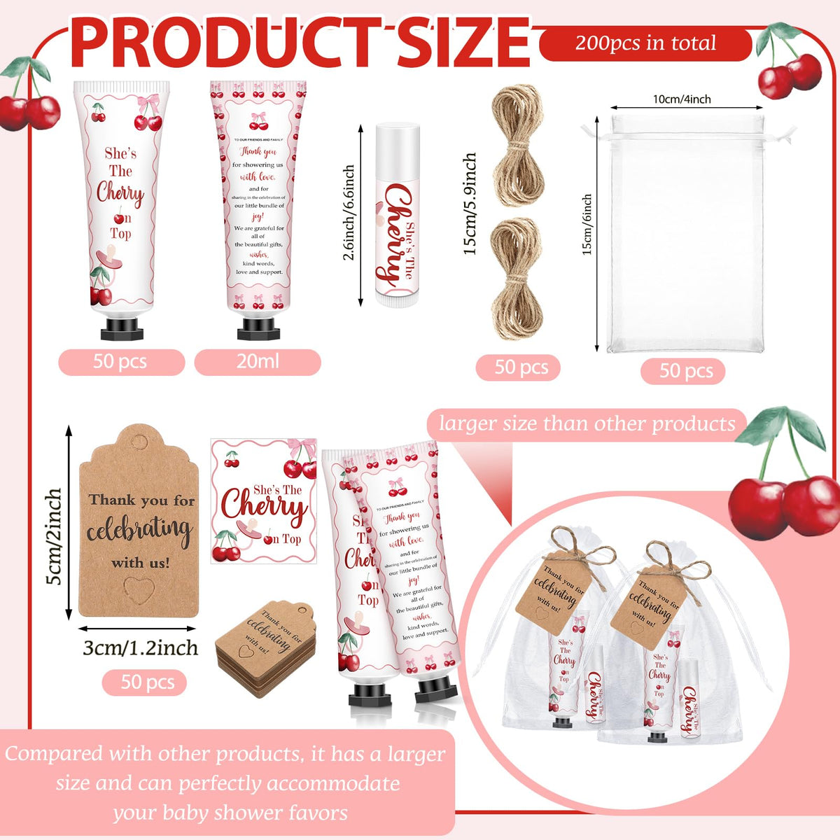 Dimsile cherry bow pattern packaging adds premium gifting touch