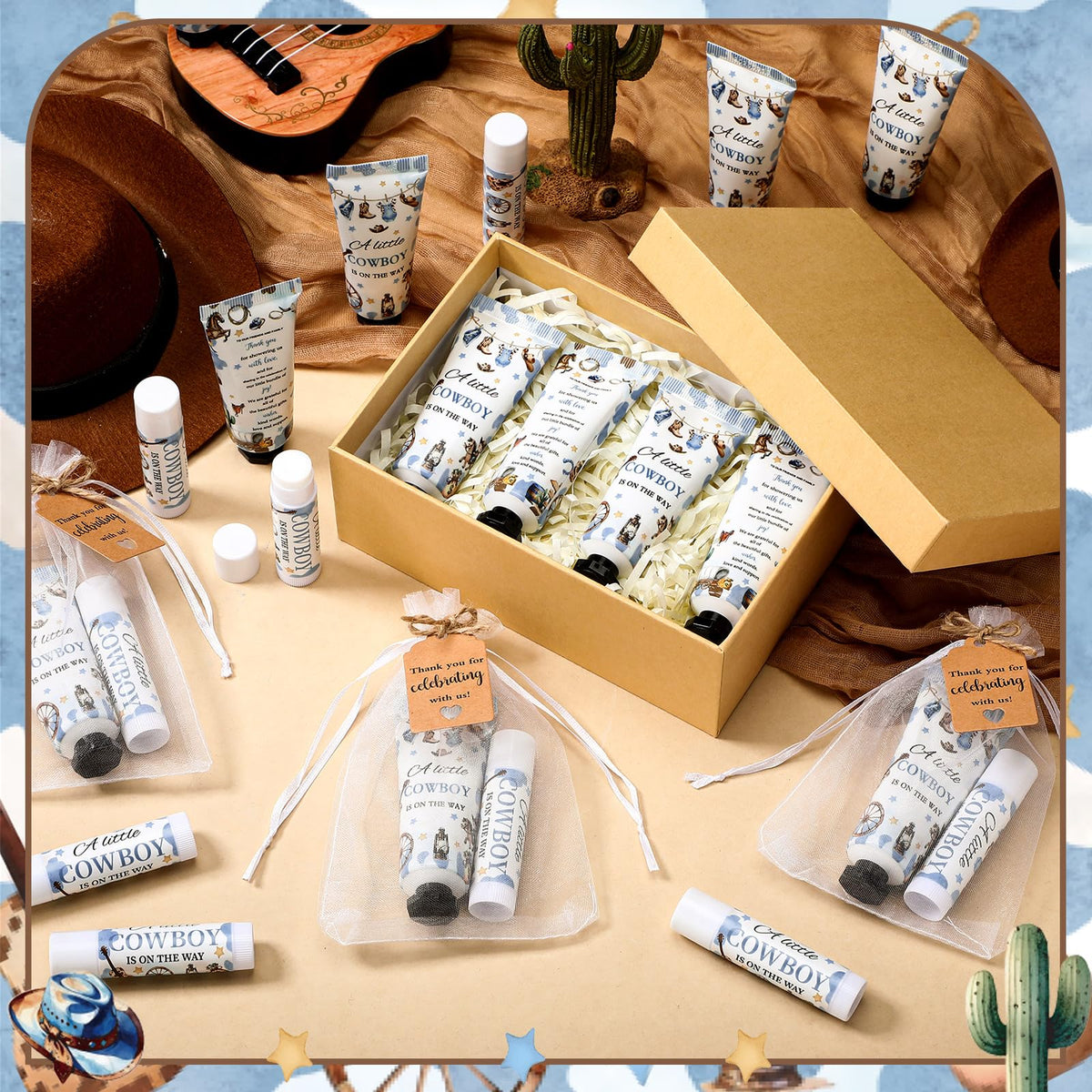 Dimsile cowboy lip balm with mint ideal baby shower favor