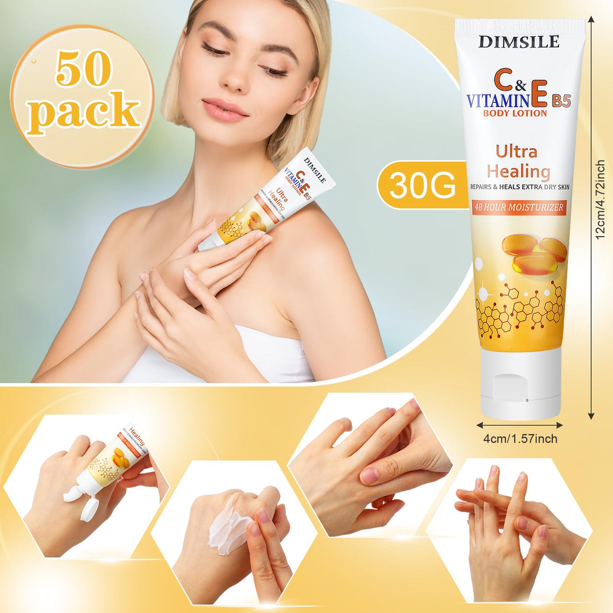 Dimsile flip-cap packaging ready for quick moisturization during travel.