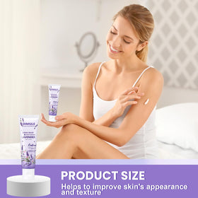 Dimsile lavender lotion with essential oils and vitamins offers a refreshing aroma.