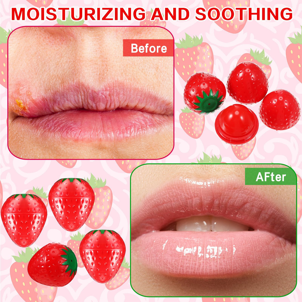 Dimsile strawberry lip balm gift pack, perfect for gifting