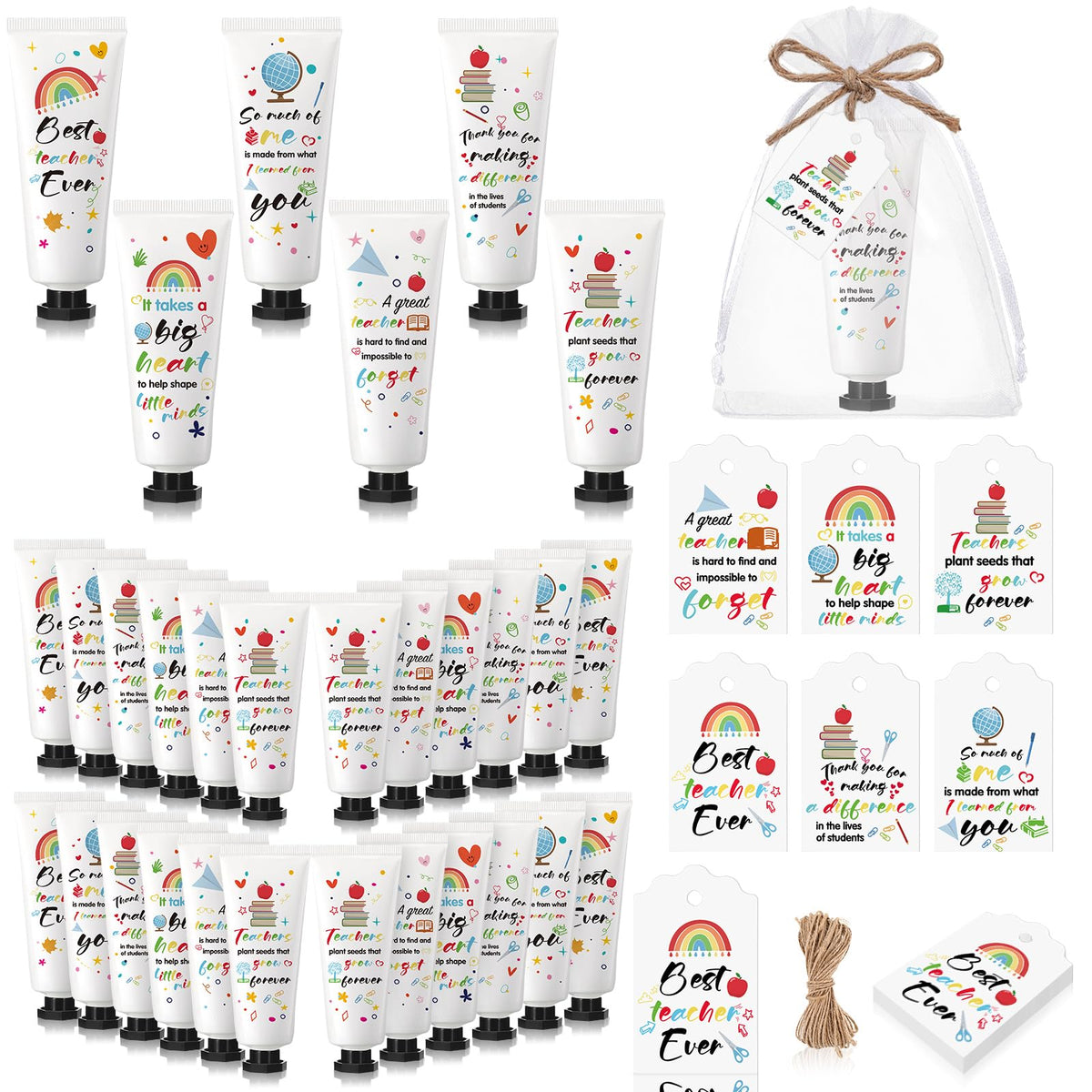 Dimsile teacher gift hand cream set packaging with teacher-themed design for educators