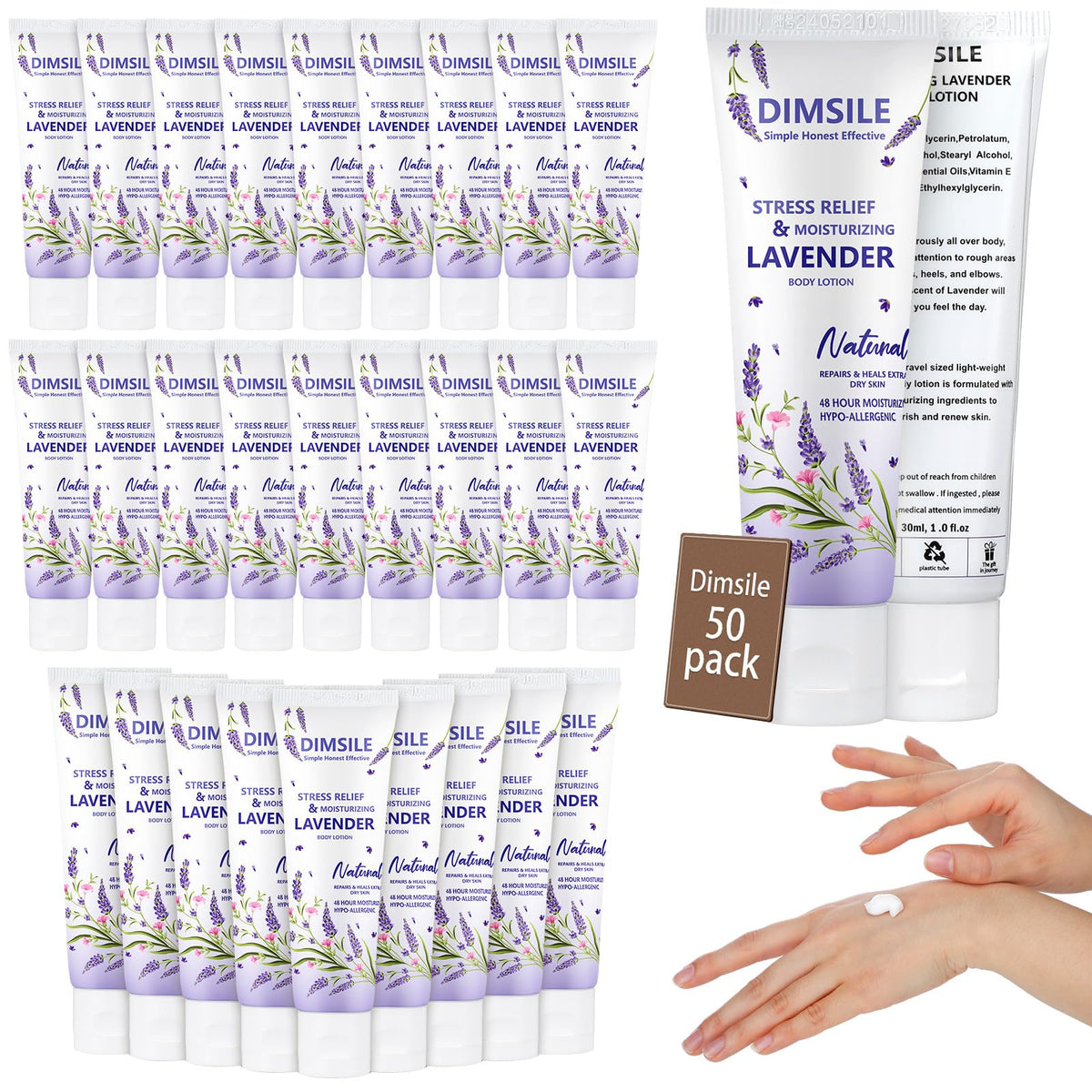 Dimsile travel size lavender lotion 1oz for on-the-go moisture during hotel stays