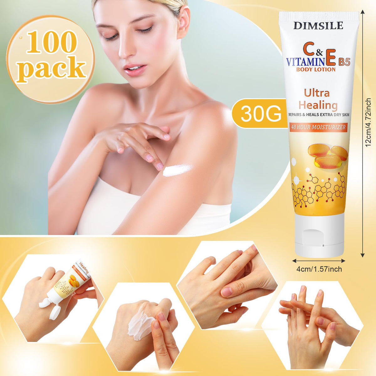 Dimsile unscented 1oz lotion tube without fragrance suitable for sensitive skin.