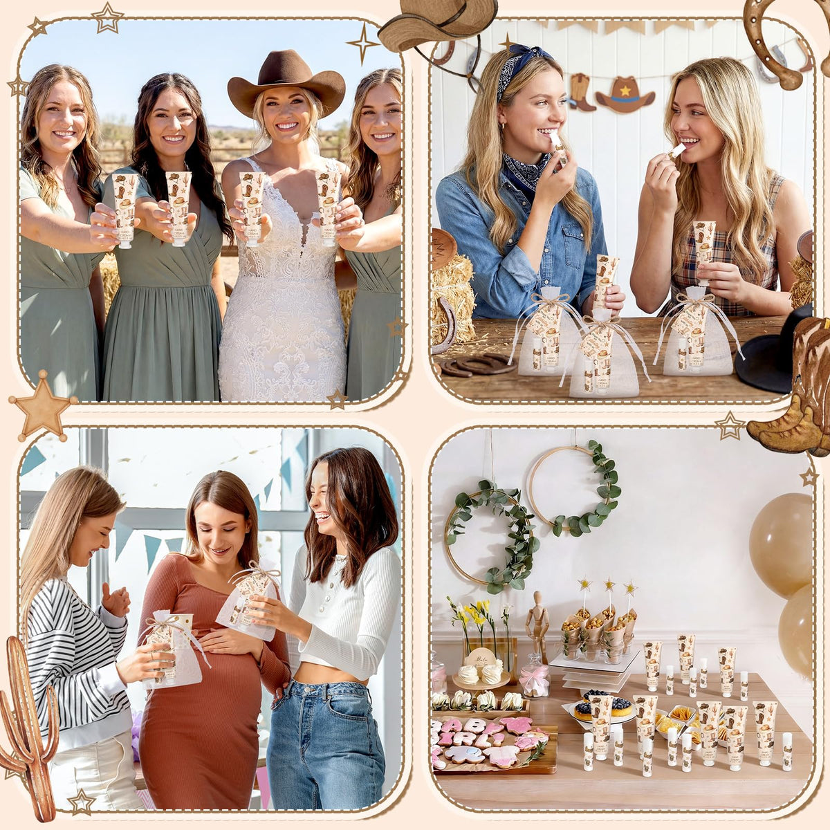 Dimsile western packaging highlighting rustic charm for photo-worthy favors